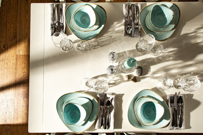 TURQUOISE SEASIDE Tabletop Set | 4 place settings | 32 items included