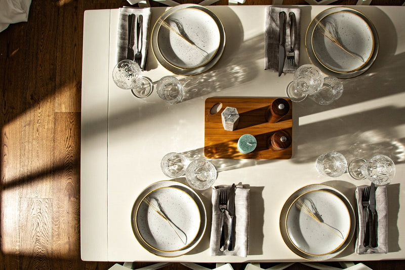 MILKY QUARTZ Tabletop Set | 4 place settings | 24 items included